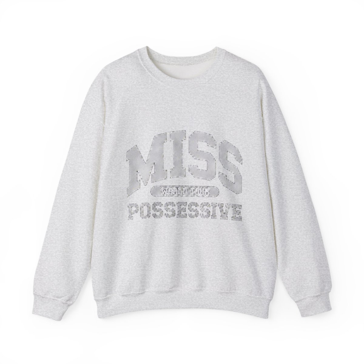 Miss Possessive Crewneck Sweatshirt - White | Tate McRae - alternate angle 2, merchandise