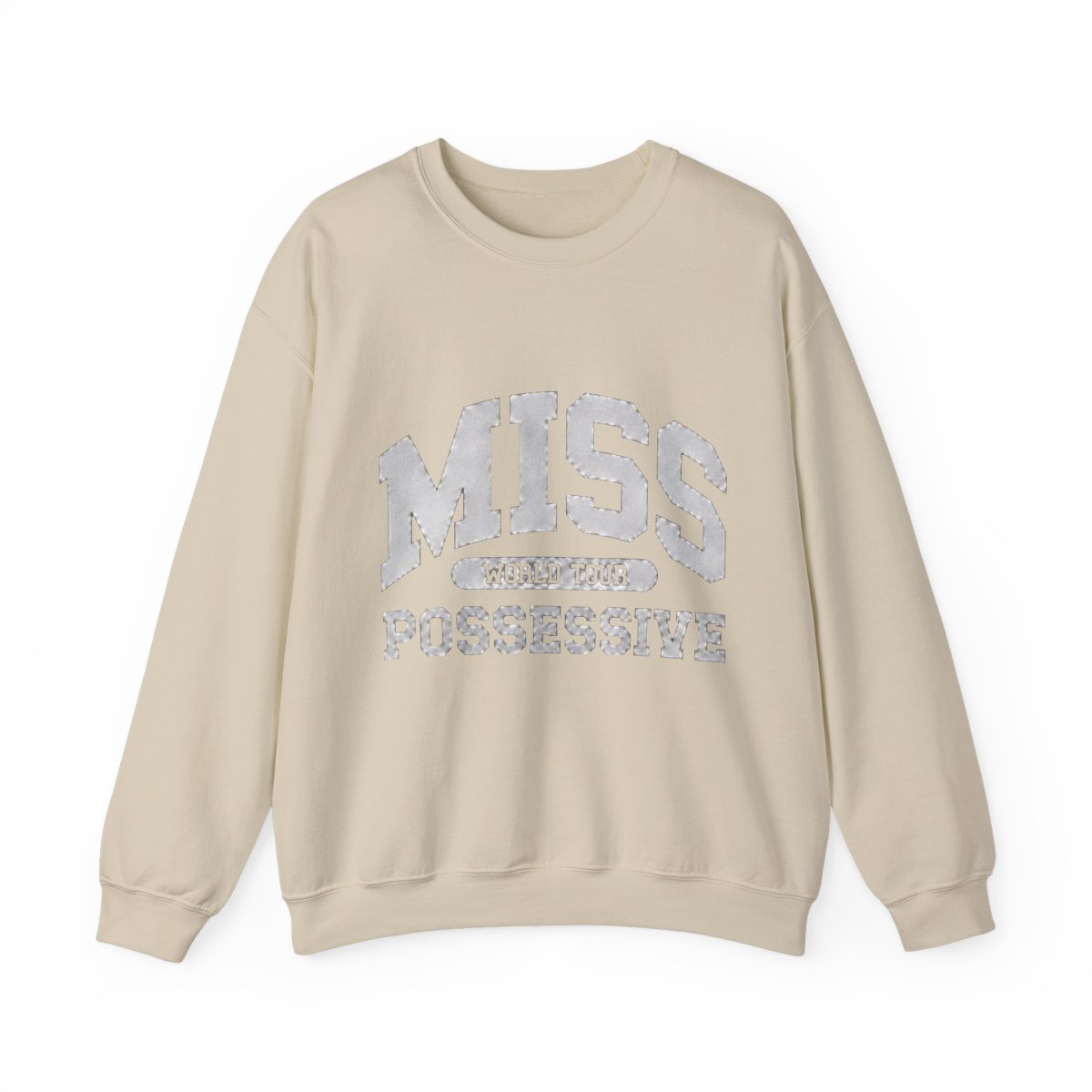 Miss Possessive Crewneck Sweatshirt - White | Tate McRae - alternate angle 4, merchandise