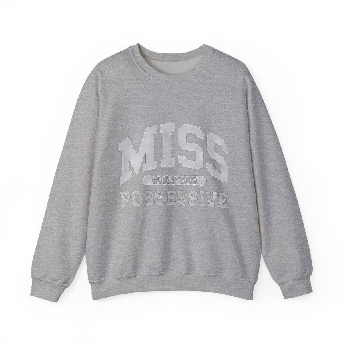 Miss Possessive Crewneck Sweatshirt - White | Tate McRae - alternate angle 5, merchandise